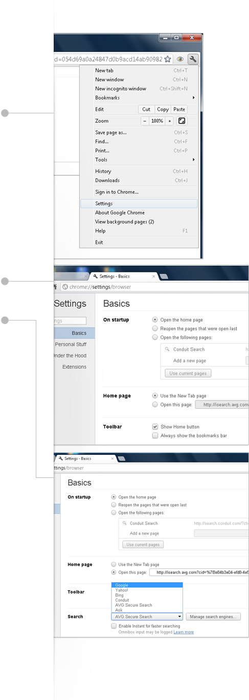 remove isearch.avg.com from chrome
