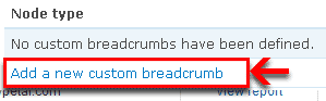 点击选项添加一个自定义 breadcrumb