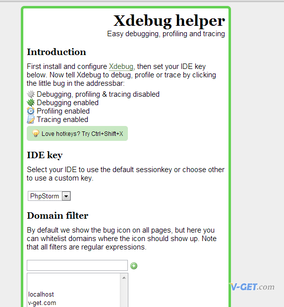 Chrome 下的 Xdebug helper 配置