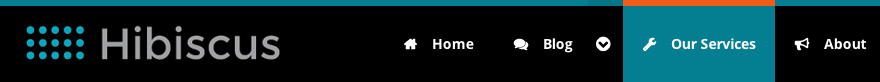 The finished menu with Font Awesome Icons