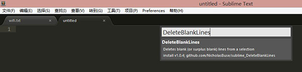Sublime Tex去除空白行插件DeleteBlankLines