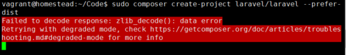 解决composer 报 zlib_decode(): data error