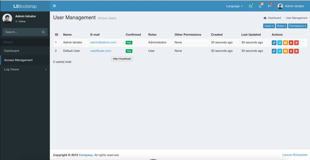 Laravel 5 Boilerplate