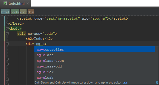 Autocompletion for AngularJS