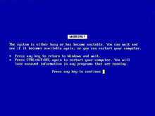Windows 95 &amp;amp; 98 蓝屏界面
