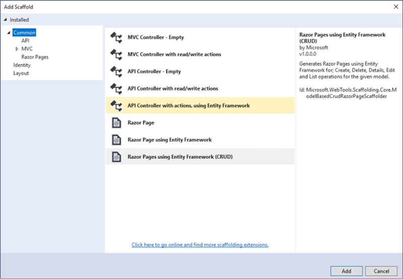 Visual Studio 2019教程：如何将Web API添加到ASP.NET Core应用程序_Web API