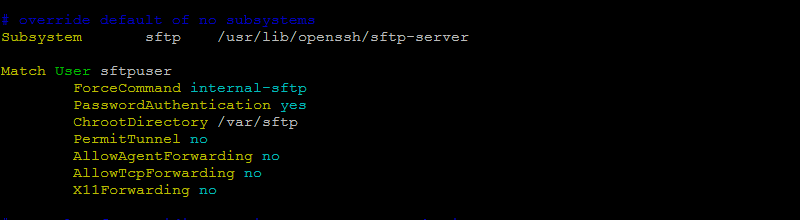 SFTP Only Configuration  on Ubuntu